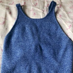 Knit cross back crop top